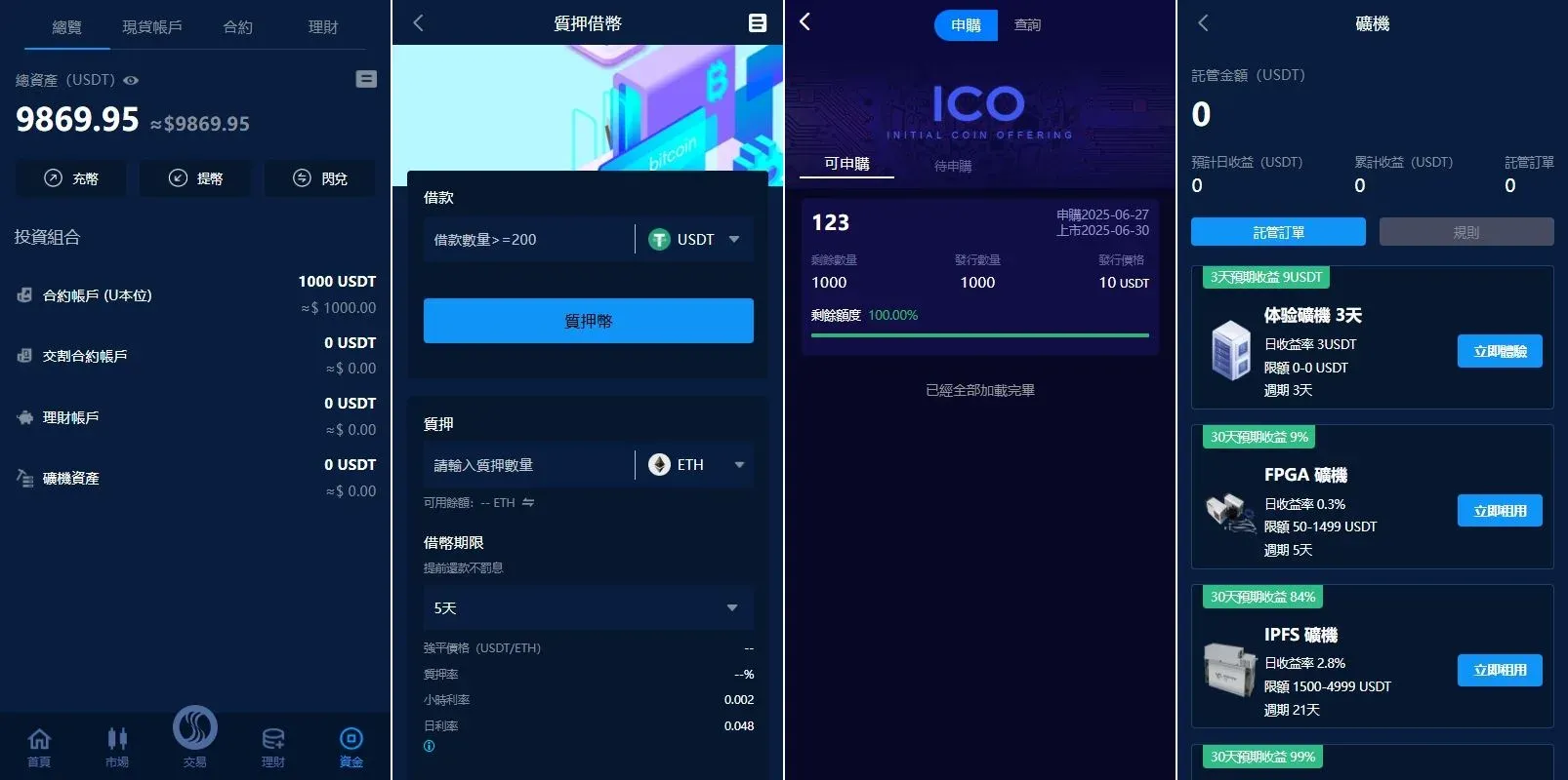海外交易所系统源码/永续合约交割合约/K线控制/质押理财