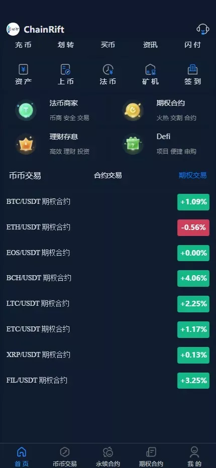 【高端交易所】7国语言+矿机质押+钱包+NFT+合约+现货+期权+C2C+插针+跟单+理财+黑白界面等